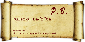 Pulszky Beáta névjegykártya